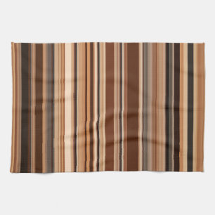 Brown Striped Pattern Kitchen Towel