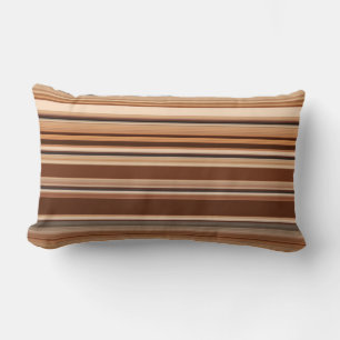 Brown Striped Pattern Lumbar Pillow