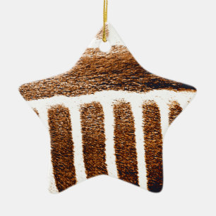 Brown Stripes_ Ceramic Ornament