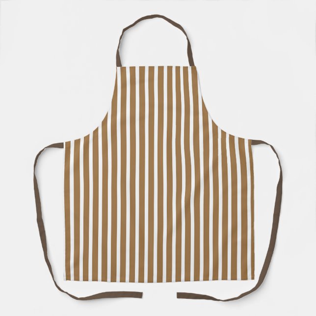 Brown Stripes Chef Baker Caterer  Apron (Front)