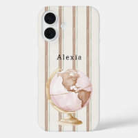 Brown Stripes Globe World