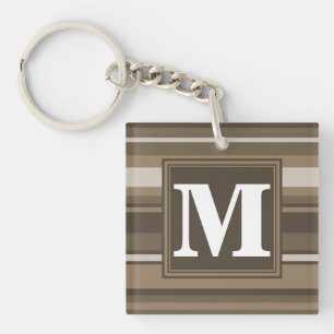 Brown stripes keychain