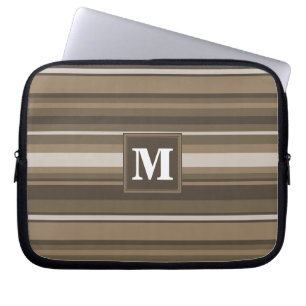Brown stripes laptop sleeve