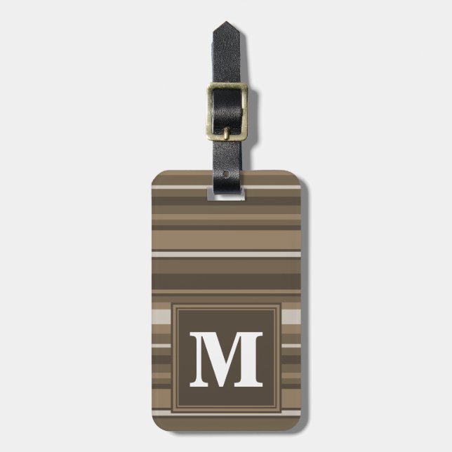 Brown stripes luggage tag (Front Vertical)