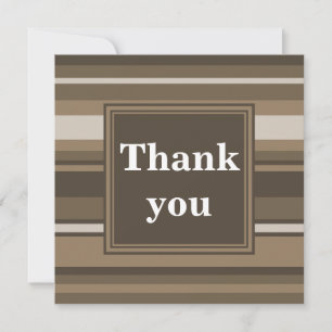 Brown stripes thank you card