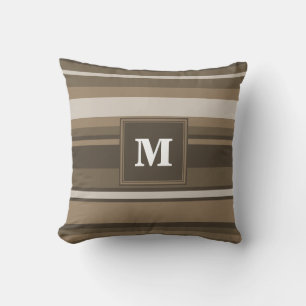 Brown stripes throw pillow