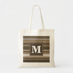 Brown stripes tote bag