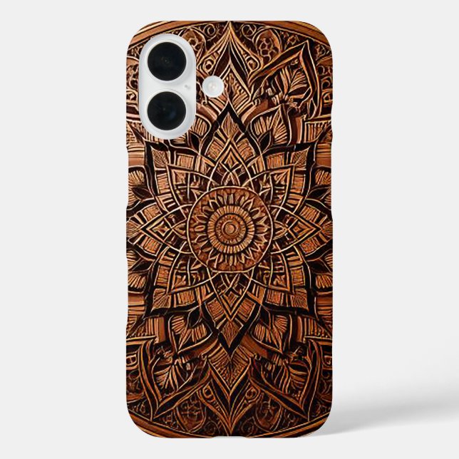 Brown Stylish Mandala Phone Case  (Back)