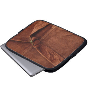 Brown Suede With Strap And Buckle Laptop Sleeve