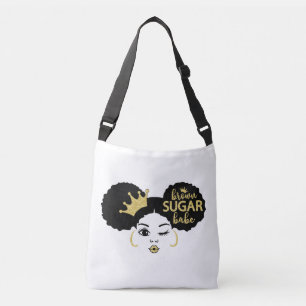 Brown Sugar Babe in Black and Gold Crossbody Bag