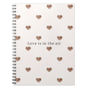 Brown Sugar Blush Pink Glitter Hearts  Notebook