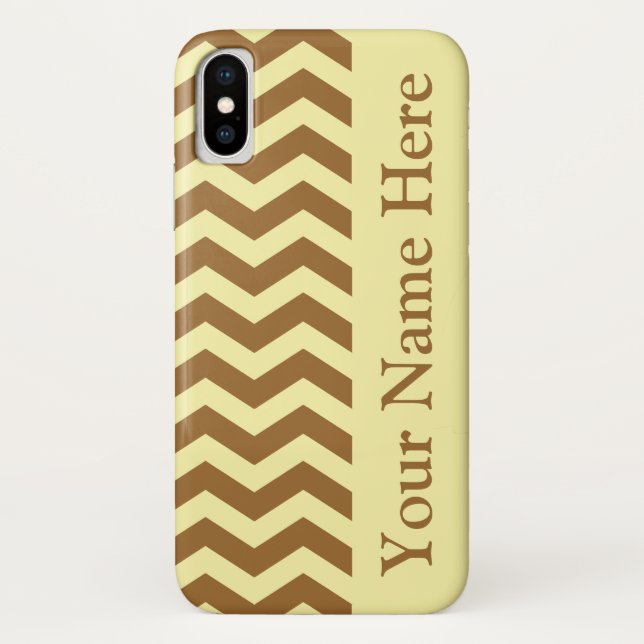 Brown Sugar Cream Neutral Chevrons Case-Mate iPhone Case (Back)