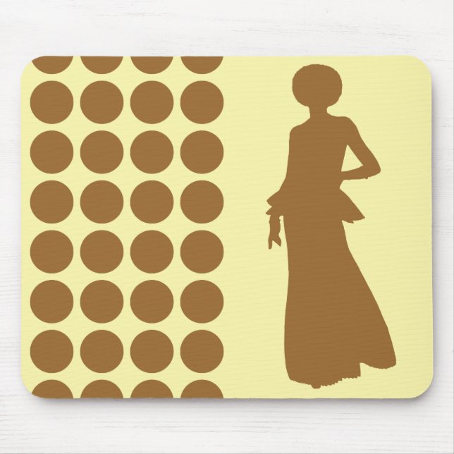 Brown Sugar Cream Neutral Dots Fashion Silhouette Mouse Pad (Front)