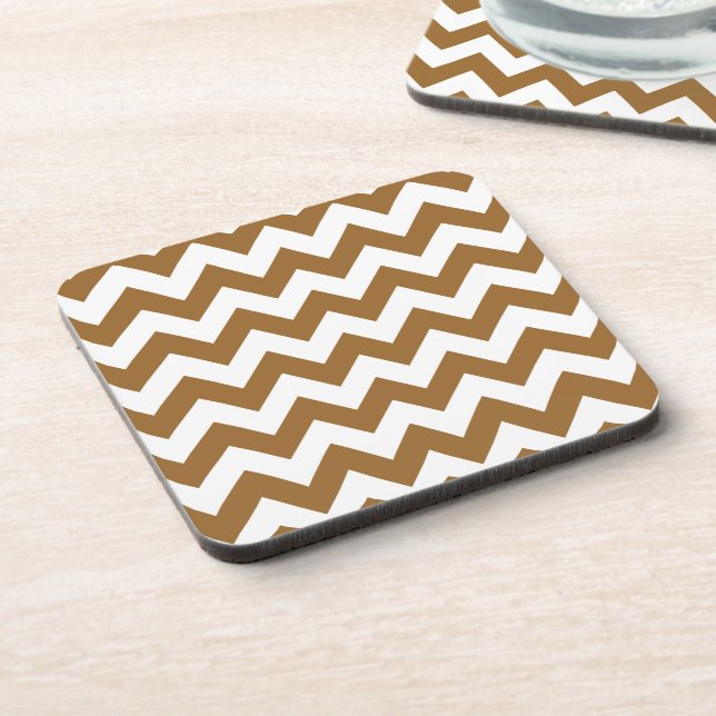 Brown Sugar Neutral Chevron Coaster (Left Side)