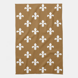 Brown Sugar Southern Cottage Fleur de Lys Kitchen Towel