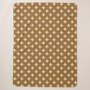 Brown Sugar Southern Cottage Fleur de Lys Sherpa Blanket