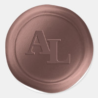 Brown Sugar Wax Seal Monogram Wedding Stickers