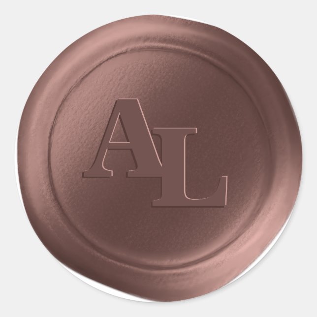 Brown Sugar Wax Seal Monogram Wedding Stickers (Front)