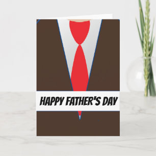 Brown suit red tie father's day card