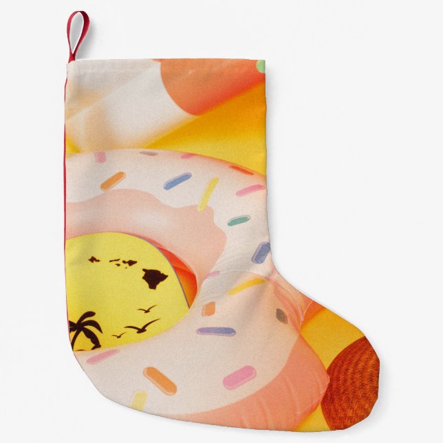 Brown sun hat near floater small christmas stocking (Front)