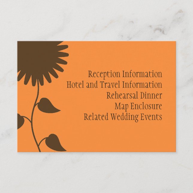 Brown Sunflower Enclosure Card (Front)