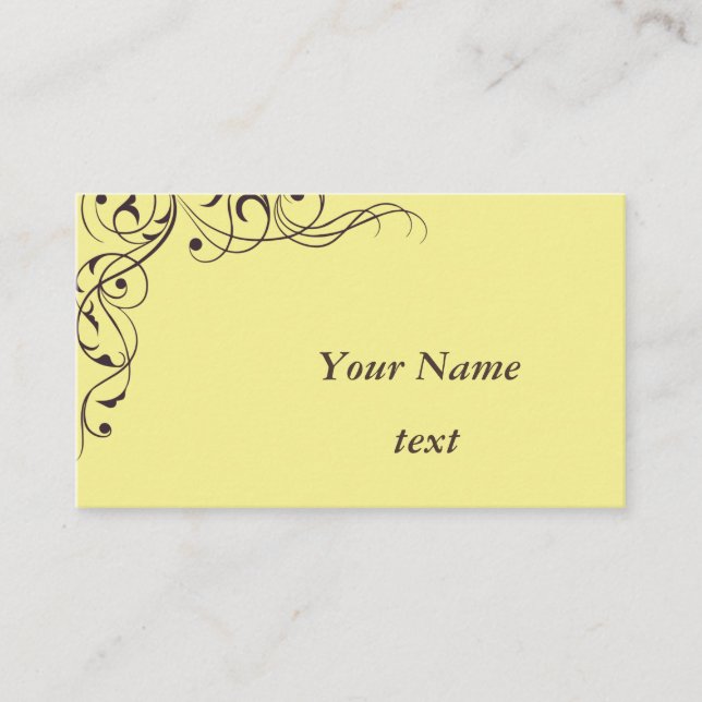 Brown swirls business card (Front)