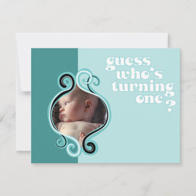 Brown Swirly Frame Front Invitation (Front)