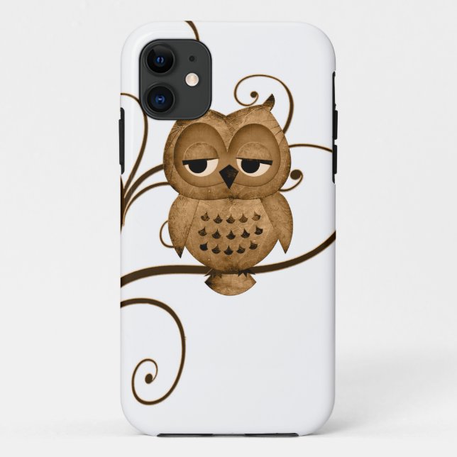 Brown Swirly Tree Owl iPhone 5 Case (Back)