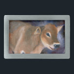 Brown Swiss Calf Belt Buckle<br><div class="desc">From an original aceo oil painting by Brenda Thour of an adorable Brown Swiss Calf we saw at the Minnesota Zoological Gardens named Tolbie. Copyright by Brenda Thour 2008.</div>