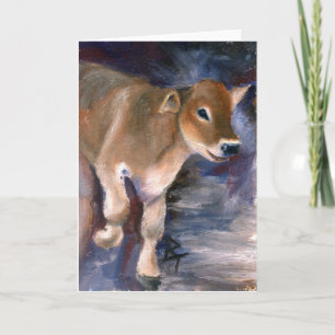 Brown Swiss Calf Blank Card