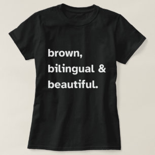 Brown T-shirt bilingue, chemises latines W
