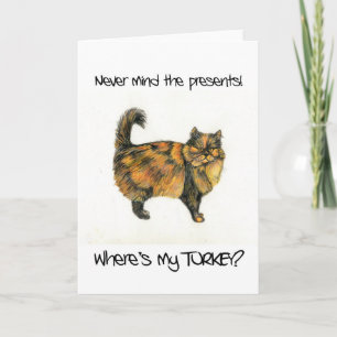 Brown Tabby Cat Christmas Card