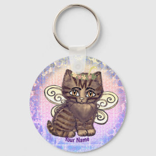 Brown tabby cat  Fairy  Keychain
