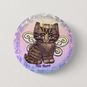 Brown tabby cat  Fairy  pin