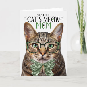 Brown Tabby Cat for Mom on Mother's Day Holiday Card