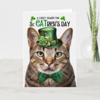 Brown Tabby Cat St CATrick's Day Lucky Charm