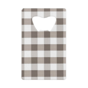 Brown Table Cloth Pattern Credit Card Bottle Opener