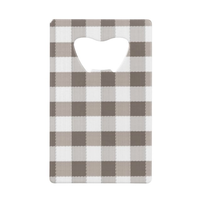 Brown Table Cloth Pattern Credit Card Bottle Opener (Front)