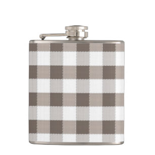 Brown Table Cloth Pattern Hip Flask