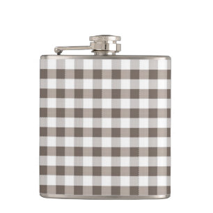 Brown Table Cloth Pattern Hip Flask