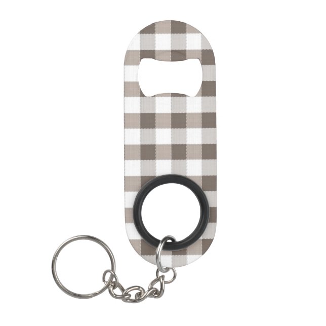 Brown Table Cloth Pattern Mini Bottle Opener (Front)