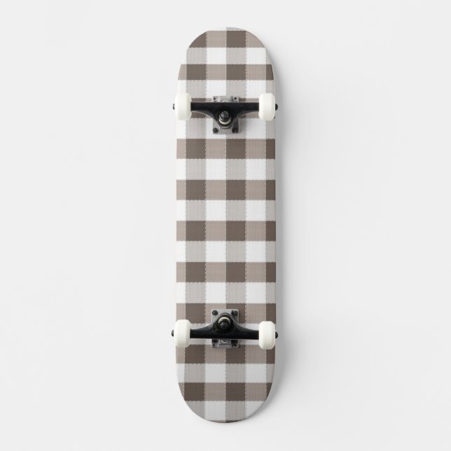 Brown Table Cloth Pattern Skateboard (Front)
