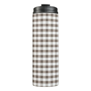 Brown Table Cloth Pattern Thermal Tumbler