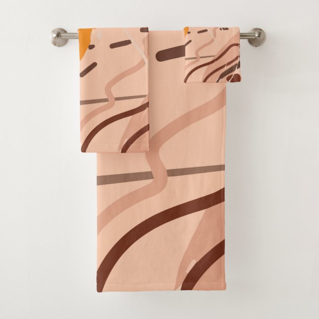 Brown Tan Beige Orange Art Abstrait Motif Design (En situation)