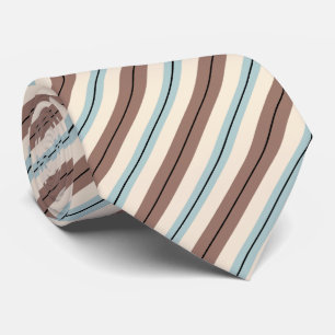 Brown Tan Blue Stripes Tie