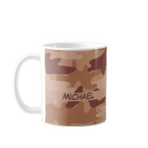 Brown Tan Camo Camouflage Name Personalized