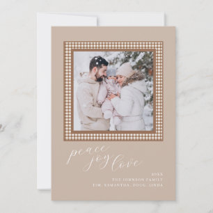 Brown Tan Christmas Card Holiday Photo Image