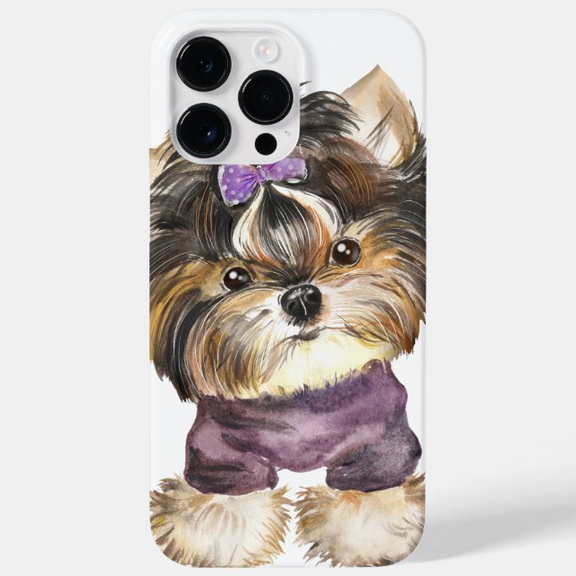 BROWN & TAN CUTE YORKSHIRE TERRIER PUPPY DOG Case-Mate iPhone CASE (Back)