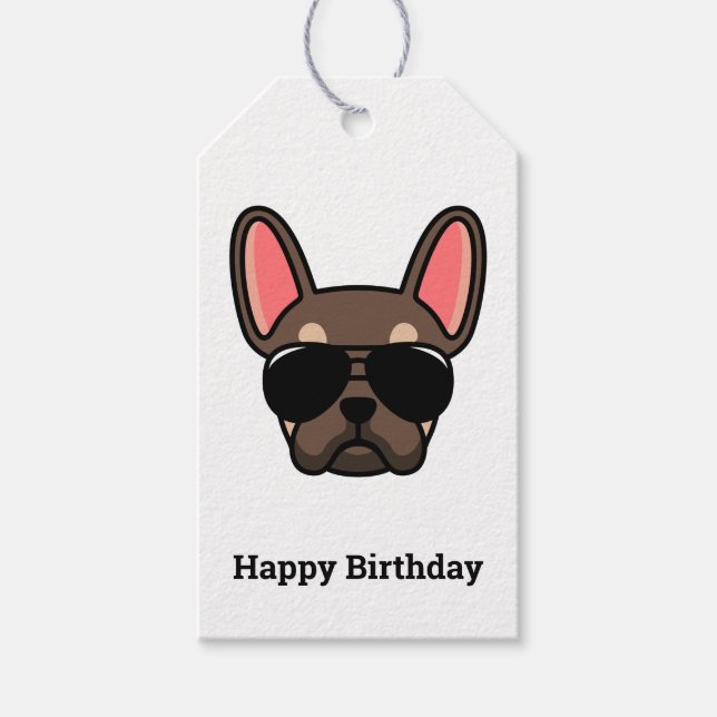 Brown Tan French Bulldog Gift Tags (Front)