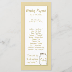 Brown/Tan Mason Jar Wedding Programs